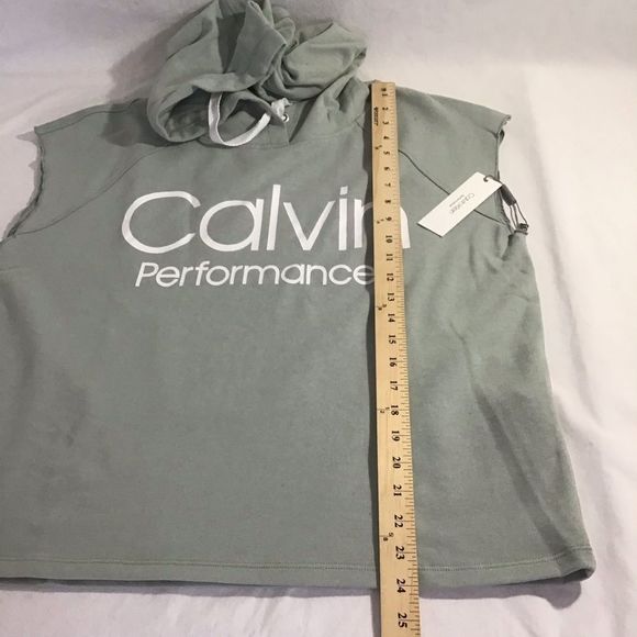 New Calvin Klein Boxy Cropped Logo Terry Hoodie - Picture 7 of 7